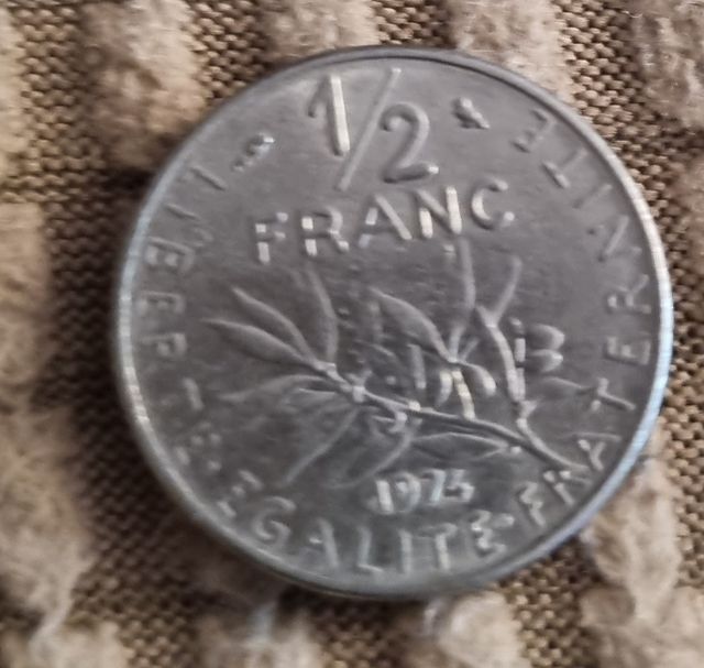 Moneda 1/2 Franco Francés 1974