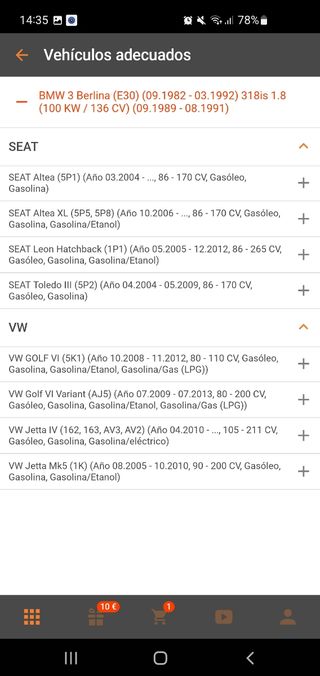 Amortiguadores nuevos Vw seat 742250Sp