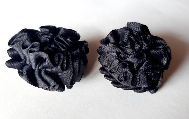 Orecchini A Clip Neri Anni 80 Vintage