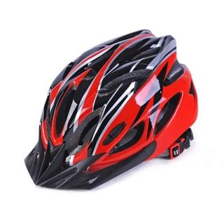 Casco bicicleta unisex,ultraligero. Rojo y negro.