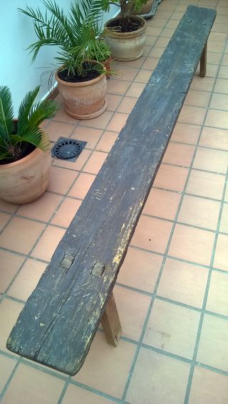 Banco rústico artesano de madera 249 x 21.5 x 33cm