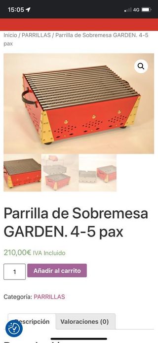 parrilla barbacoa de mesa sin estrenar