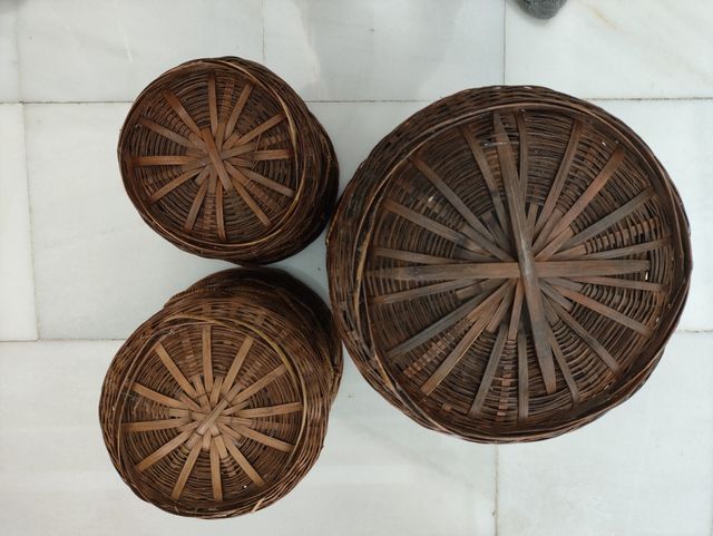 Pack 3 cestos de mimbre