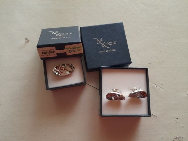 conjunto pendientes y sortija