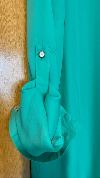 Camisa con perlas tela y vaquera