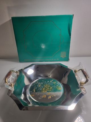 Cestino MGM in acciaio Inox e inserti oro 24kt