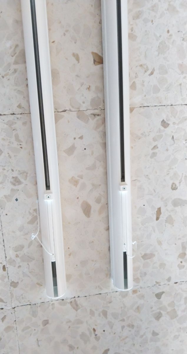 Estores blancos 1,05 mtrs. Lino color gris perla