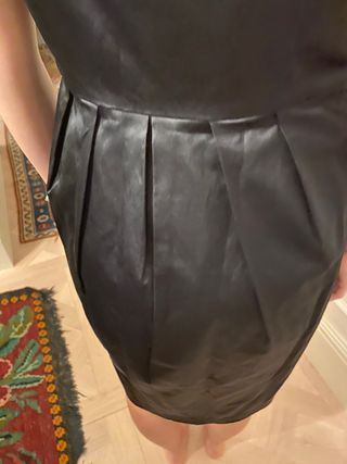 Precioso vestido negro fiesta raso talla S