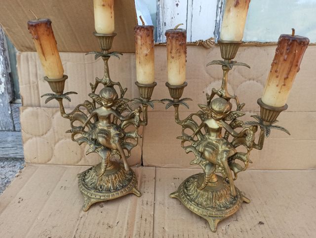 candelabros de bronce