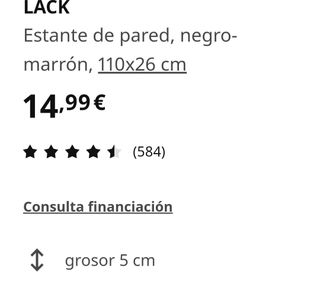 Estantería Lack marrón-negro. 110 * 26