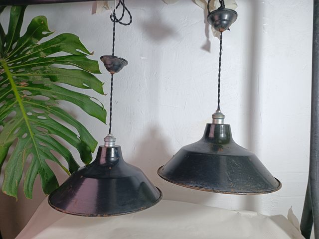Lamparas antiguas industriales restauradas 35cm!!