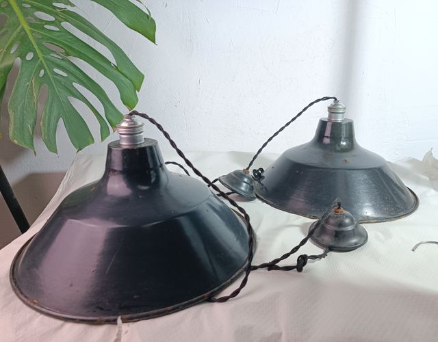 Lamparas antiguas industriales restauradas 35cm!!