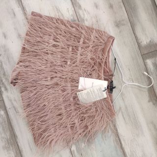 Pantalon-falda shorts plumas Bershka t.34