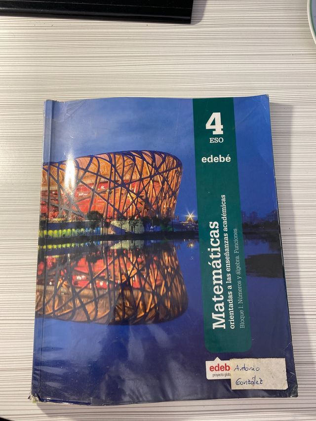 Libro Matemáticas 4ESO Edebé Bloque I y II