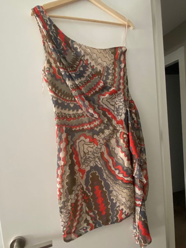 Vestido corto de gasa estampado