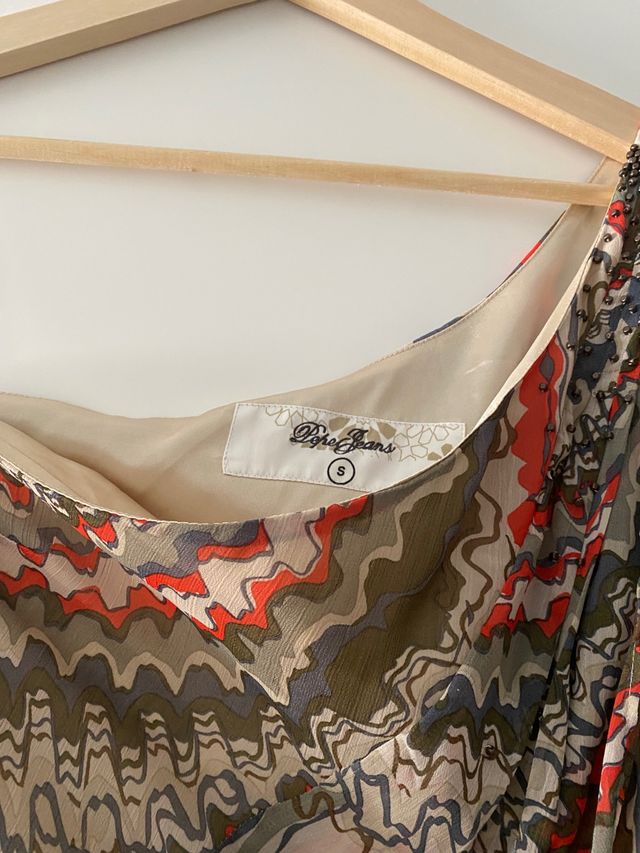 Vestido corto de gasa estampado