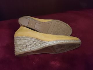 Sandalia/ zapato esparto piel.