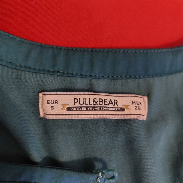 Camiseta blusa pull&bear talla M turquesa 👕