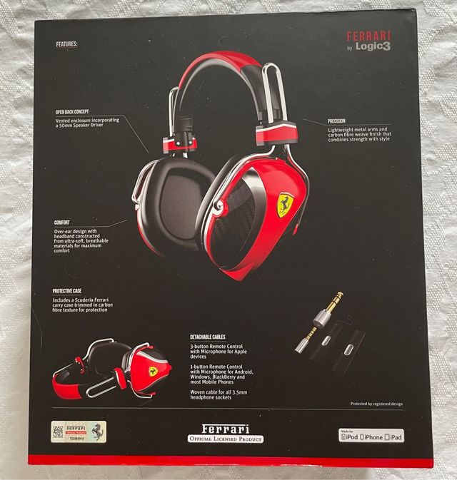 Auriculares Scuderia Ferrari P200 Logic3 Formula1 de Segunda mano