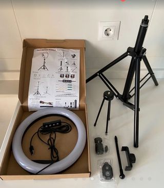 Aro Led 10 pulgadas dos trípodes y Bluetooth