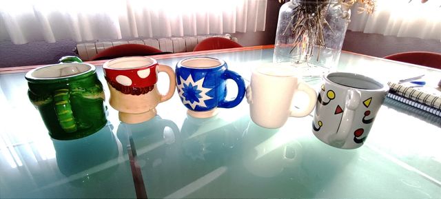JUEGO 5 TAZAS MUGS INFANTILES NIÑO NIÑA