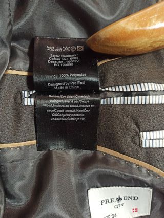 chaqueta americana pre end marron oscura talla 54