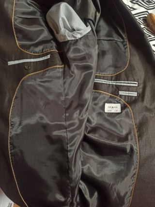 chaqueta americana pre end marron oscura talla 54