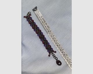 Bracciale pietre viola e maglie bronzo