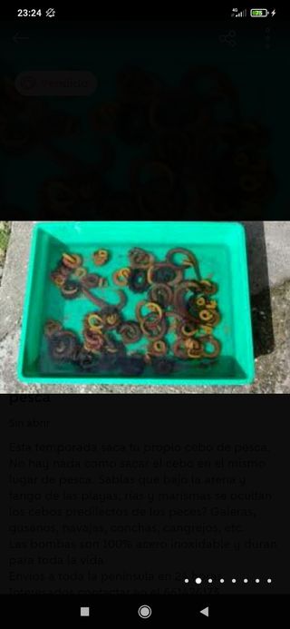 Bombas chuponas para sacar cebo de pesca