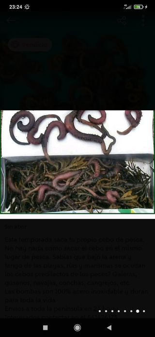 Bombas chuponas para sacar cebo de pesca