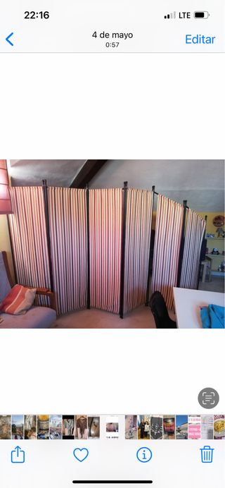 Biombo hierro y tela