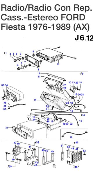 5002477 - Carcasa radio Ford Fiesta 1976-89