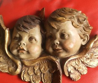 Ángeles de madera tallada Vintage Diseño