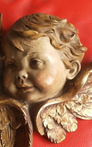 Ángeles de madera tallada Vintage Diseño