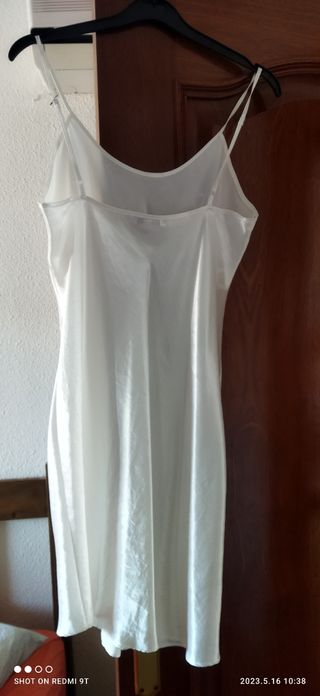 Lencería Camisón de Satén Blanco del corte inglés 