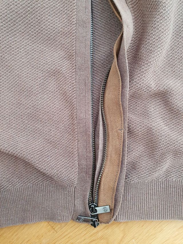 Chaqueta punto arena Talla XL hombre Massimo Dutti