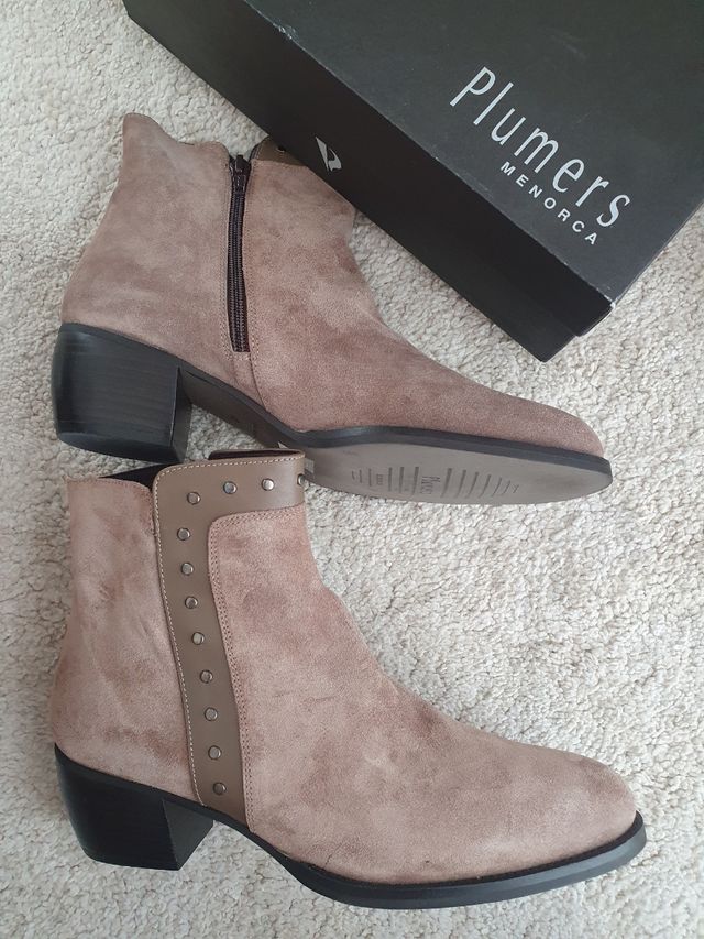 Botín bajo de piel Nuevo para mujer talla 40