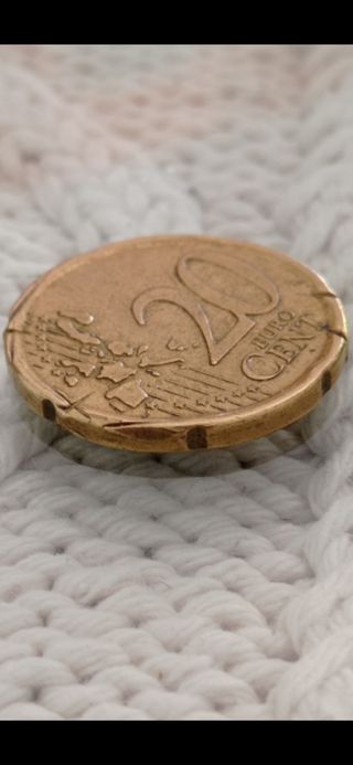 A12 - Error , 20 Céntimos España 2002 .