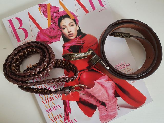 Lote cinturón de piel color marrón