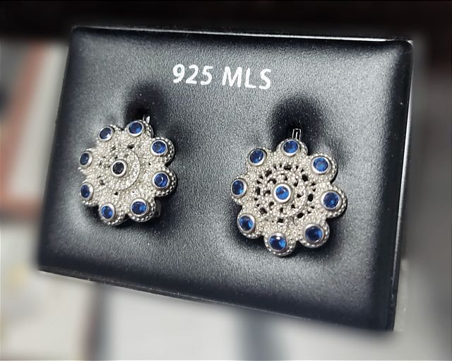 Pendientes PLATA azul o verde