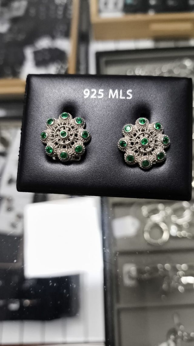 Pendientes PLATA azul o verde