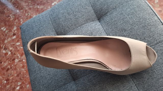 zapatos de tacon, dorado, talla 37