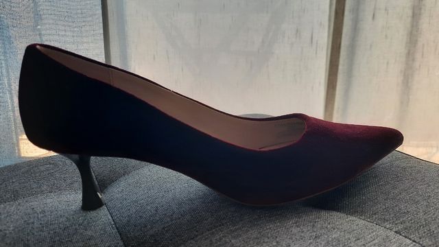 zapatos de tacon, color granate, talla 38