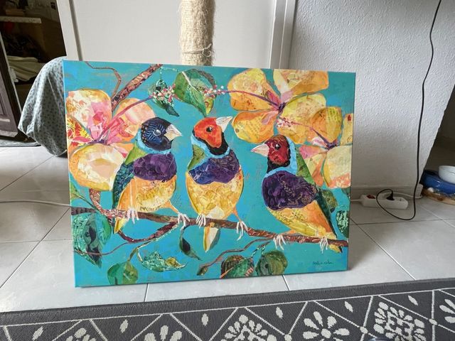 Cuadro pájaros exótico