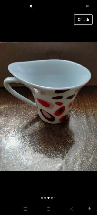 set piattini e tazzine da caffè forma ovale