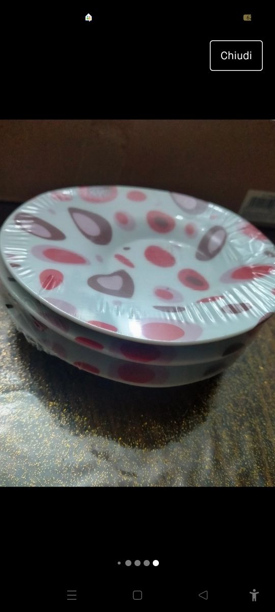 set piattini e tazzine da caffè forma ovale