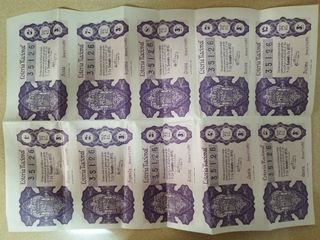 Decimos de lotería antigua