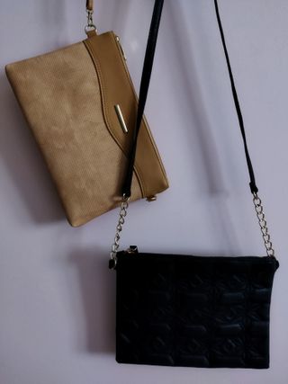 Bolsos tipo cartera negro y marrón