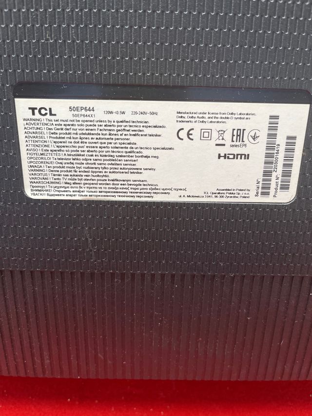 Placa T-Com tv TCL 50EP644X1