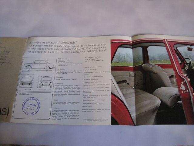 CATALOGO ORIGINAL BARREIROS SIMCA 1000 AÑO 1966
